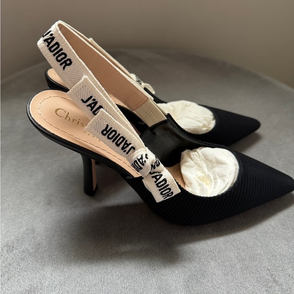 J'Adior Slingback Pump in Black Technical Fabric - Picture 8 of 9